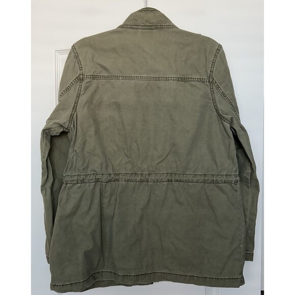 BP Womens Field Utility Jacket Sz M Green Long Sleeve Pockets Drawstring Waist - Picture 5 of 12
